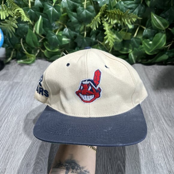 RARE Vintage 90s Chief Wahoo Cleveland Indians 62 Years Embroidery MLB Snapback